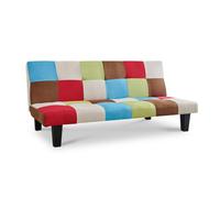 Home Detail Atlanta Patchwork Sofa Bed Click-Clack 3 Seater Rainbow Multi-Coloured Sofa Retro Style