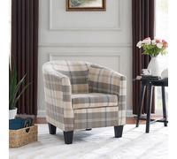 Home Detail Canberra Tub Chair, Beige Tartan