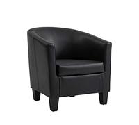 Home Detail Canberra Tub Chair, Black Faux Leather