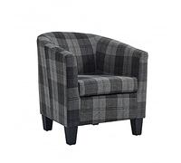 Home Detail Canberra Tub Chair, Grey Tartan