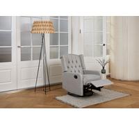 Home Detail Charles High Back Wingback Swivel Manual Recliner Armchair in Light Grey Home Detail Light Grey