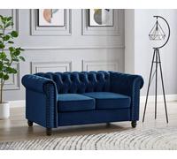 Home Detail Chester 2 Seater Sofa, Blue Velvet