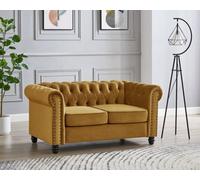 Home Detail Chester 2 Seater Sofa, Gold Velvet