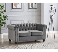 Home Detail Chester 2 Seater Sofa, Grey Velvet