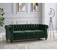 Home Detail Chester 3 Seater Sofa, Green Velvet