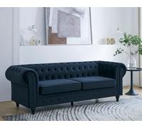 Home Detail Chesterfield Velvet 3 Seater Sofa in Navy Home Detail Navy