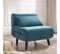 Home Detail Clover Single Sofa Bed, Blue Jumbo Teddy