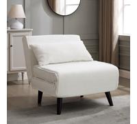 Home Detail Clover Single Sofa Bed in White | Size: 1 Seater Home Detail White 1 Seater