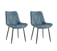 Home Detail Georgia Dining Chair Set of 2, Grey Faux Leather in Blue | Size: 2 Pack Home Detail Blue 2 Pack