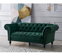 Home Detail Mayfair Velvet Fabric 3 Seater Sofa, Green