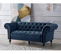 Home Detail Mayfair Velvet Fabric 3 Seater Sofa, Midnight Blue
