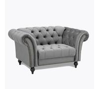 Home Detail Mayfair Velvet Sofa Armchair in Grey Home Detail Grey