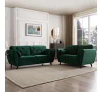 Home Detail Mona 2+3 Seater Sofa Set, Green Velvet