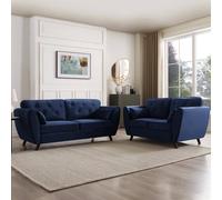 Home Detail Mona 2+3 Seater Sofa Set in Blue Home Detail Blue