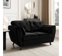 Home Detail Mona 2 Seater Sofa, Black Velvet