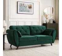Home Detail Mona 3 Seater Sofa, Green Velvet