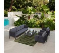 Home Detail Serena Rope Lounge Sofa Garden Set With Coffee Table, Dark Grey