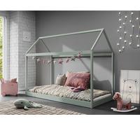 Taylor Wooden Kids Montessori House Bed Home Detail Green Single