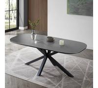 Home Detail Violet Extending Black Sintered Stone Ceramic Dining Table in Grey Home Detail Grey