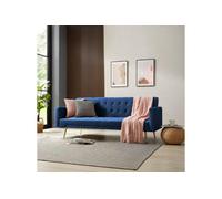 Home Detail Windsor Sofa Bed, Blue Velvet Gold Legs