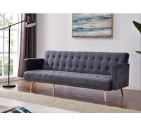 Home Detail Windsor Velvet Sofa Bed with Metal Rose Gold Legs in Grey Home Detail Grey