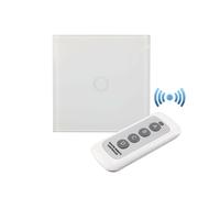 Home Digital Touch Light Switch with LED Backlight - Glass Panel, 110-240V, 3-300W, Remote/Wall Replacement, White