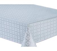 Home Direct Embossed Rectangular Oilcloth PVC Wipe Clean Tablecloth Table Cover 140cm x 200cm 55x78 Sage Light Grey