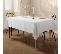 Home Direct Extra Large Rectangular Fabric Tablecloth 140x240cm 55"x94" White