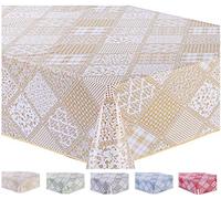 Home Direct Large Rectangular Oilcloth PVC Wipe Clean Tablecloth Table Cover 140cm x 240cm 55x94 Beige