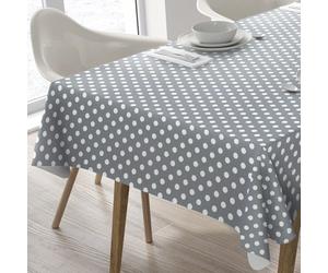 Home Direct Large Rectangular Oilcloth PVC Wipe Clean Tablecloth Table Cover 140cm x 240cm 55x94 Polka Dot Grey Light
