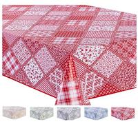 Home Direct Large Rectangular Oilcloth PVC Wipe Clean Tablecloth Table Cover 140cm x 240cm 55x94 Red