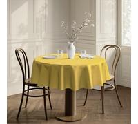Home Direct Quality Round Fabric Tablecloth 180cm 70" (Round 140cm, Yellow)