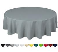 Home Direct Quality Round Fabric Tablecloth Table Cover 140cm 55" Light Grey