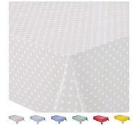 Home Direct Rectangular Oilcloth PVC Wipe Clean Tablecloth 140cm x 200cm 55x78 Small Polka Dot Beige
