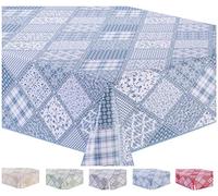 Home Direct Rectangular Oilcloth PVC Wipe Clean Tablecloth Table Cover 140cm x 180cm 55x70 Blue Grey