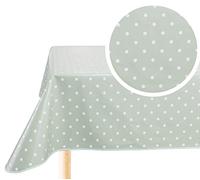 Home Direct Rectangular Oilcloth PVC Wipe Clean Tablecloth Table Cover 140cm x 180cm 55x70 Polka Dot Sage Green
