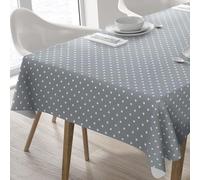 Home Direct Rectangular Oilcloth PVC Wipe Clean Tablecloth Table Cover 140cm x 200cm 55x78 Stars Grey Light