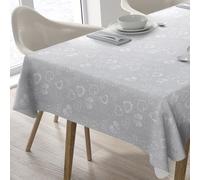 Home Direct Rectangular Oilcloth PVC Wipe Clean Tablecloth Table Cover 140cm x 240cm 55x94 Light Grey, Silver
