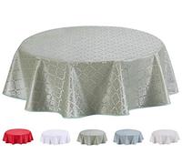 Home Direct Round Embossed Oilcloth PVC Wipe Clean Tablecloth Table Cover 155cm 61" Sage Green