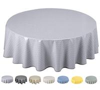 Home Direct Round Oilcloth PVC Wipe Clean Tablecloth 140cm 55" Light Grey