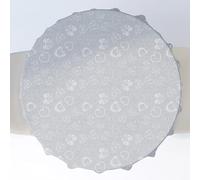 Home Direct Round Oilcloth PVC Wipe Clean Tablecloth Table Cover 140cm 55" Light Grey, Silver