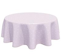 Home Direct Round Oilcloth PVC Wipe Clean Tablecloth Table Cover 140cm 55" Stars (Pink Grey)