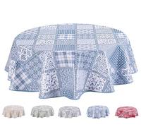 Home Direct Round Oilcloth PVC Wipe Clean Tablecloth Table Cover 155cm 61" Blue Grey