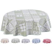 Home Direct Round Oilcloth PVC Wipe Clean Tablecloth Table Cover 155cm 61" Sage Green