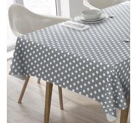 Home Direct Wipe Clean Table Cloth Oilcloth PVC Tablecloth Table Cover Protector Polka Dot 100cm x 140cm 39x55 Grey Light