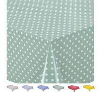 Home Direct Wipe Clean Table Cloth Oilcloth PVC Tablecloth Table Cover Protector Small Polka Dot 100cm x 140cm 39"x55" Sage Green