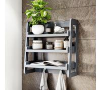 Home Discount Bath Vida Modern Hanging Rack Bathroom Organizer 770 x 300 x 300 mm in Grey Home Discount Grey