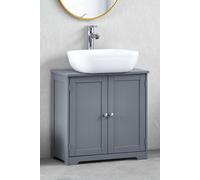 Home Discount Bath Vida Priano 2 Door Under Sink Cabinet Bathroom Unit in Dark Grey Home Discount Dark Grey