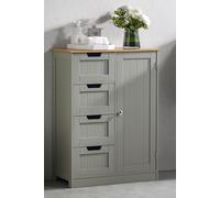 Home Discount Bath Vida Priano 4 Drawer 1 Door Freestanding Unit Storage Bathroom Furniture 810 x 600 x 300 mm in Grey Home Discount Grey