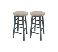 Home Discount Chef Vida Wooden Revolving Bar Stool (Set of 2) in Grey Home Discount Grey